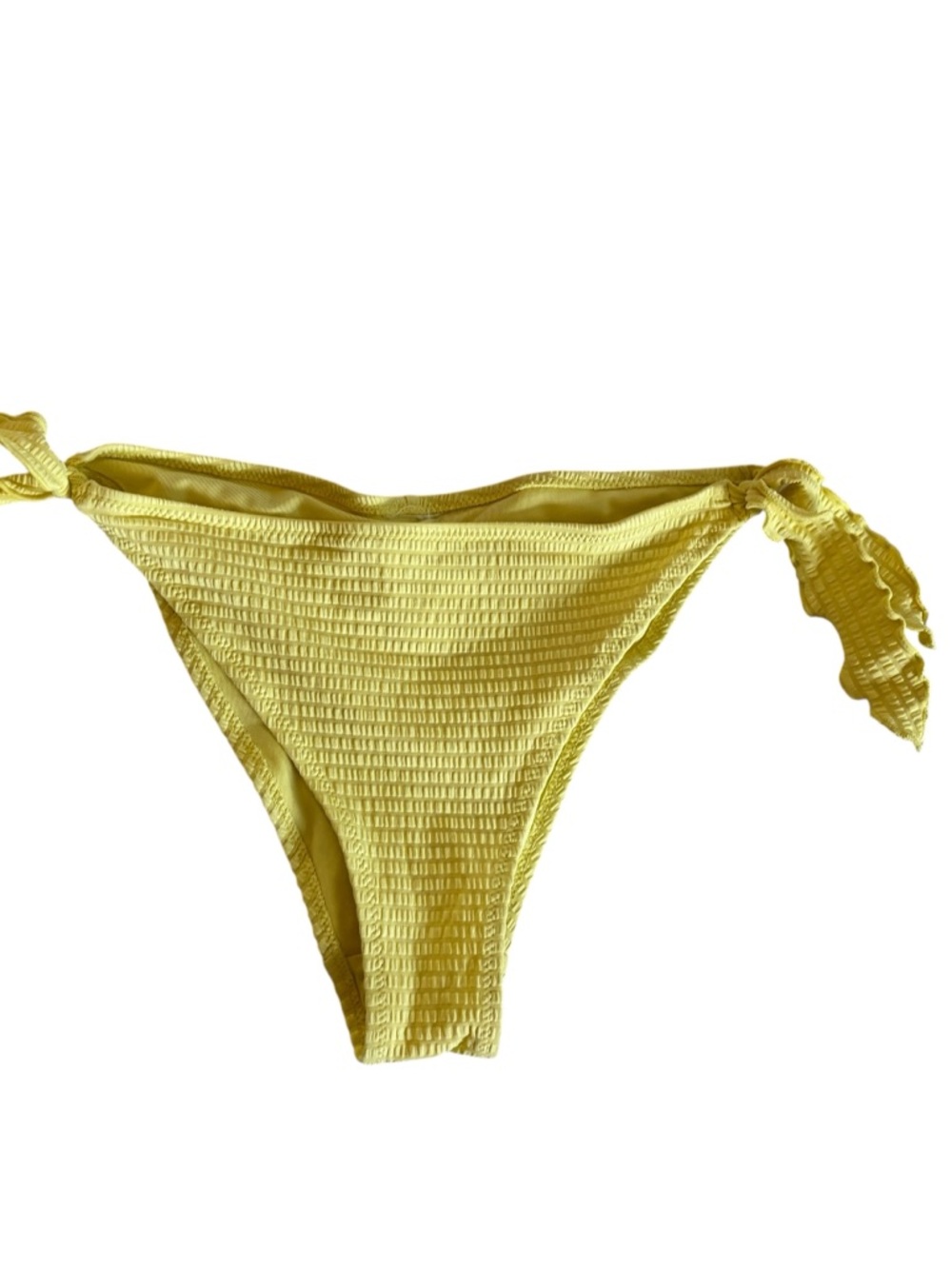 H&M Yellow Smocked Tie-Side Bikini Bottoms